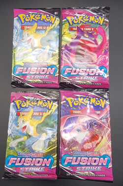 Pokemon TCG Sword & Shield Fusion Strike Booster Pack Set (4) - Factory Sealed - Image 1