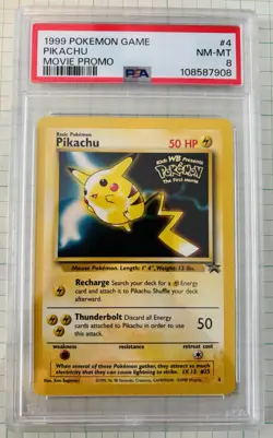1999 Pokemon Game Pikachu Movie Promo #4 PSA 8 NM-MT - Image 1