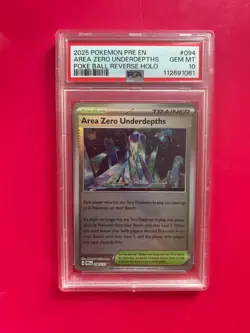 PSA 10 2025 Pokemon Pre EN Area ero Underdepths Poke Ball Reverse Holo #84 - Image 1