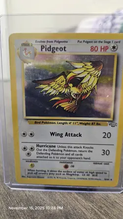 Pokemon TCG Pidgeot Jungle 8/64 Holo Unlimited Holo Rare - Image 1