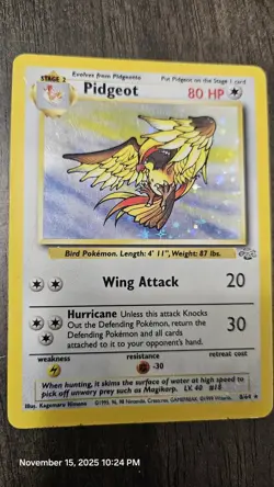 Pokemon TCG Pidgeot Jungle 8/64 Holo Unlimited Holo Rare - Image 2
