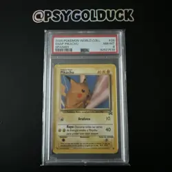 PSA 8 Snap Pikachu (Spanish) #26 - 2000 Pokemon World Collection - NM MINT - Image 1