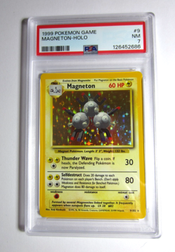 Pokemon 1999 Unlimited Base Set Magneton Holo 9/102 **PSA 7** NM #D - Image 1