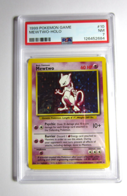 Pokemon 1999 Unlimited Base Set Mewtwo Holo 10/102 **PSA 7** NM #D - Image 1