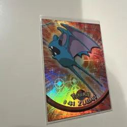 Zubat 41 Pokemon Topps Series 1 TV Animation Edition Pink Logo Non-Holo - Image 1