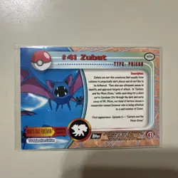 Zubat 41 Pokemon Topps Series 1 TV Animation Edition Pink Logo Non-Holo - Image 4