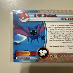 Zubat 41 Pokemon Topps Series 1 TV Animation Edition Pink Logo Non-Holo - Image 5