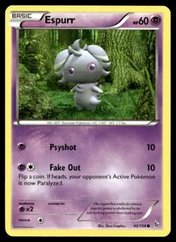 Espurr XY - Flashfire 42/106 MP Pokemon TCG | Buy 10 Get 10 Free - Image 1