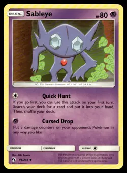 Sableye SM - Lost Thunder 96/214 MP Pokemon TCG | Buy 10 Get 10 Free - Image 1