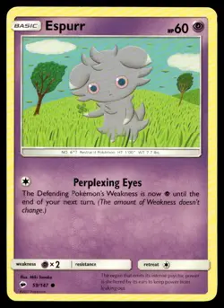 Espurr SM - Burning Shadows 59/147 MP Pokemon TCG | Buy 10 Get 10 Free - Image 1