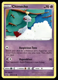 Chimecho SWSH04: Vivid Voltage 072/185 MP Pokemon TCG | Buy 10 Get 10 Free - Image 1