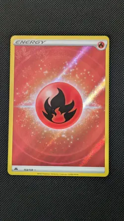 Pokemon Fire Energy 153/159 Crown Zenith Holo Rare - Image 1