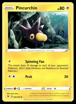 Pincurchin SWSH04: Vivid Voltage 062/185 MP Pokemon TCG | Buy 10 Get 10 Free - Image 1