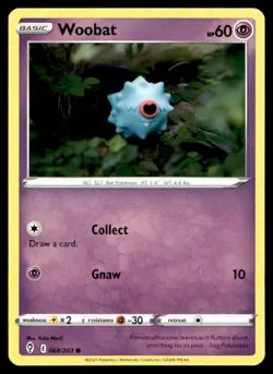 Woobat SWSH07: Evolving Skies 068/203 MP Pokemon TCG | Buy 10 Get 10 Free - Image 1