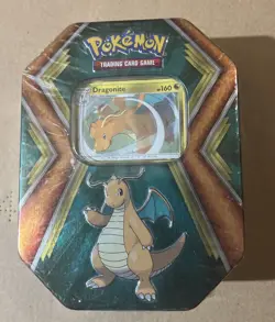 2019 Pokemon TGC Tin Set W/ Dragonite Foil Card 3 Booster Packs Factory Sealed - Image 1