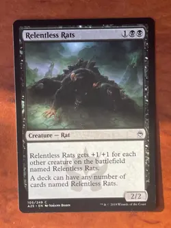 Relentless Rats MTG Magic the Gathering Card LP Lightly Played A25 - Image 1