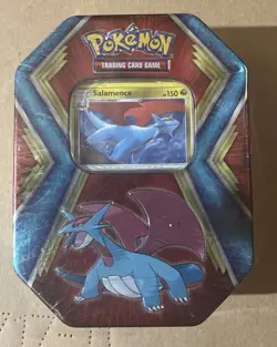 2019 Pokemon Trading Card Game Salamence Tin Brand New, Sealed 3 booster packs - Image 1