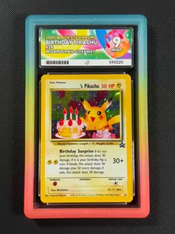 ACE 9 Birthday Pikachu 24 BLACK STAR PROMO Pokemon Card WOTC Promo GEM MINT - Image 1