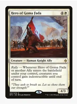 Hero of Goma Fada | MTG BFZ | Ally Tribal Rally Indestructible EDH | LP - Image 1
