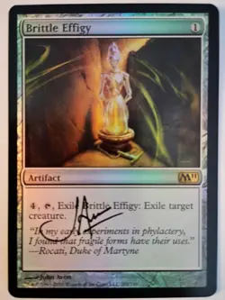 Magic The Gathering - 1x Signed Foil Brittle Effigy (mtg) M11 - Image 1