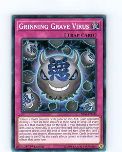 Yu-Gi-Oh TCG Grinning Grave Virus SR06-EN030 1st Edition Super Rare Card NM - Image 1