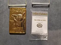 Pikachu Pokemon 23K Gold Plated Trading Card Burger King 1999 w/ Authentication - Image 2