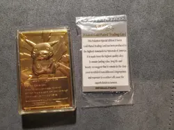 Pikachu Pokemon 23K Gold Plated Trading Card Burger King 1999 w/ Authentication - Image 5