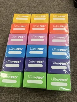 Ultra Pro Set Of 18 COLOR PACK DECK BOXES Magic Pokemon YuGiOh Card Storage Box - Image 1