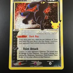 Umbreon Gold Star 17/17 Pokemon Celebrations Holo Card - Image 3