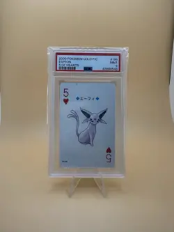 Espeon 5 of Hearts #196A 2000 Pokemon Gold Ho-Oh Playing Card PSA 9 - Image 1