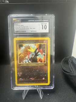 CGC 10 GEM MINT Entei 2001 Black Star Movie Promo 34 Reverse Holo Pokemon Card - Image 1