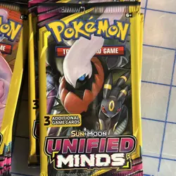 Pokemon Unified Minds Sun & Moon 3 Card Mini Booster Card Pack (Sealed) 30 Lot - Image 2