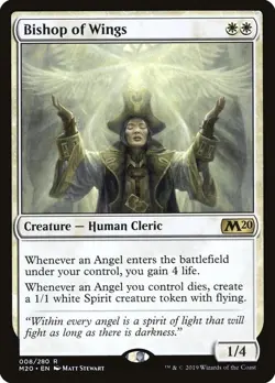 Bishop of Wings M20 Core Set 2020 MTG Magic the Gathering LP Lightly Played - Image 1