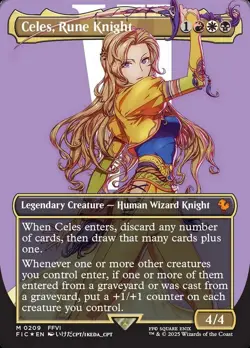 MTG - Celes, Rune Knight - Fanart Surge Foil Final Fantasy - EDH / Playtest - Image 1