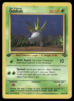 1999 Pokemon Jungle Oddish #58/64 1st Edition - Raw Ungraded - Image 1