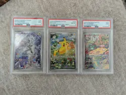 Pokemon PSA Lot, Pikachu Adventure Chest, NS Reshiram IR, Brute Bonnet IR. - Image 1