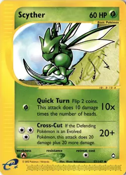 Scyther 057/147 - Aquapolis - Pokemon - LP - Image 1