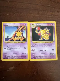 Abra 43/102 Kadabra 32/102 WOTC Vintage | Base Set Pokemon TCG - Image 1