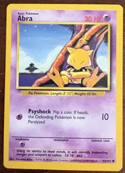 Abra 43/102 Kadabra 32/102 WOTC Vintage | Base Set Pokemon TCG - Image 3