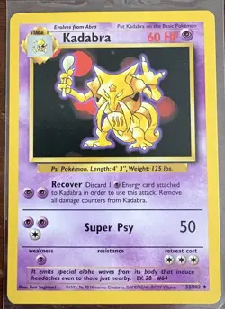 Abra 43/102 Kadabra 32/102 WOTC Vintage | Base Set Pokemon TCG - Image 5