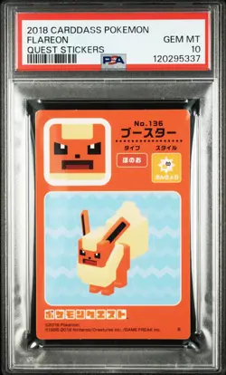 2018 CARDDASS POKEMON QUEST STICKERS FLAREON PSA 10 - Image 1
