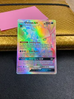????? Pokemon Glaceon GX Rainbow Rare Full Art 159/156 Ultra Prism NM ????? - Image 1