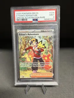2025 POKEMON DRI EN-DESTINED RIVALS #236 ETHAN'S ADVENTURE PSA 9 - Image 1