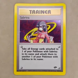 NM Near Mint - Sabrina 20/132 - Holo Rare - Pokemon TCG - Gym Challenge - WOTC - Image 1