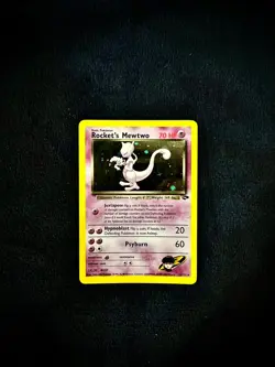 Rocket’s Mewtwo 14/132 Holo Rare - Gym Challenge - Vintage WOTC Pokemon Card LP - Image 1