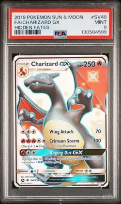 2019 Pokemon Hidden fates SV49/SV94 Charizard GX PSA 9 Graded card Shiny Vault - Image 1