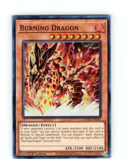 Yu-Gi-Oh TCG Burning Dragon AGOV-EN094 1st Edition Super Rare Card NM - Image 1