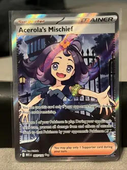 Pokemon TCG Acerola’s Mischief Trainer Card Full Art Ultra Rare - Image 1