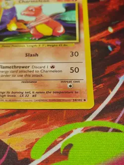 Charmeleon - 24/102 - Base Set - Unlimited - Pokemon Card - Vintage - LP - Image 4