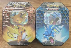 Pokemon TCG Hidden Fates Tins Raichu GX and Gyarados GX - Sealed - Image 1